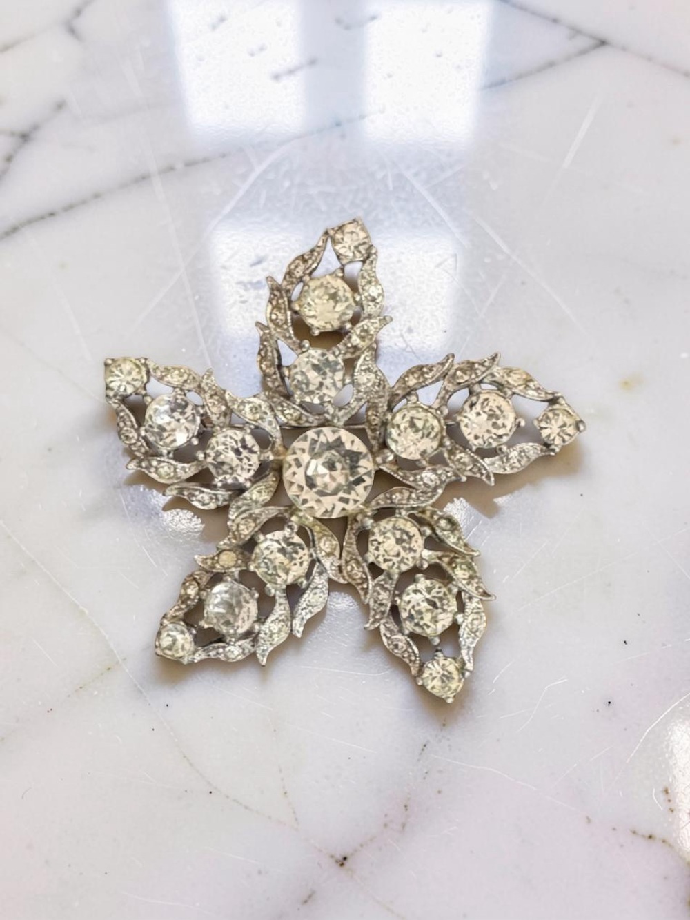 Vintage Bogoff Rhinestone Star Brooch - Picture 2 of 4
